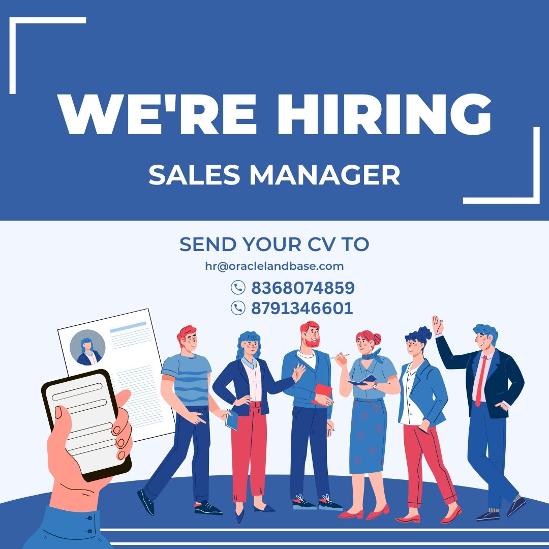 Blue Modern We're Hiring Sales Manager Instagram Post